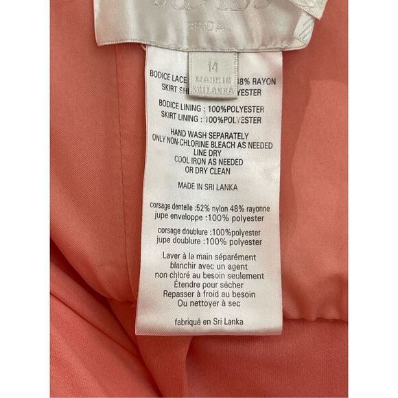 David's Bridal One Shoulder Maxi Dress -Evening Wear - Parfait Pink - Size 14 - Picture 7 of 9